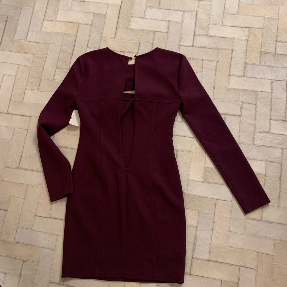 LIKELY Long Sleeve Mini Dress in Purple Plum Size 0